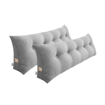 2X 180cm Silver Triangular Wedge Bed Pillow Headboard Backrest Bedside Tatami Cushion Home Decor image