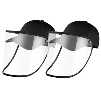 2X Outdoor Protection Hat Anti-Fog Pollution Dust Protective Cap Full Face HD Shield Cover Adult Black image