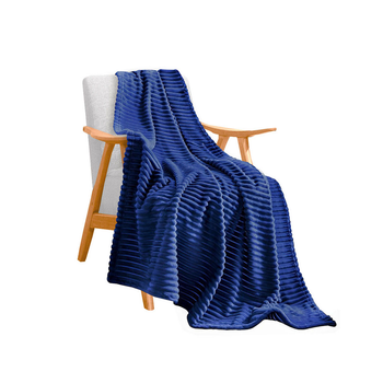 Blue Throw Blanket Warm Cozy Striped Pattern Thin Flannel Coverlet Fleece Bed Sofa Comforter image