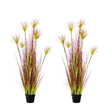 2X 120cm Green Artificial Indoor Potted Papyrus Plant Tree Fake Simulation Decorative image