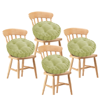 4X Green Round Cushion Soft Leaning Plush Backrest Throw Seat Pillow Home Office Decor image