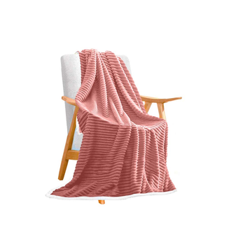 Throw Blanket Warm Cozy Double Sided Thick Flannel Coverlet Fleece Bed Sofa Comforter Pink image