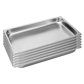 6X Gastronorm GN Pan Full Size 1/1 GN Pan 4cm Deep Stainless Steel Tray image