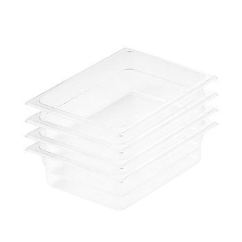 100mm Clear Gastronorm GN Pan 1/2 Food Tray Storage Bundle of 4 image
