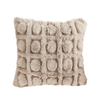 45cm Wabi-sabi Herringbone Plush Square Throw Pillow image