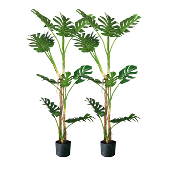 2X 175cm Tropical Monstera Palm Artificial Plant Tree, Real Touch Technology, with UV Protection image