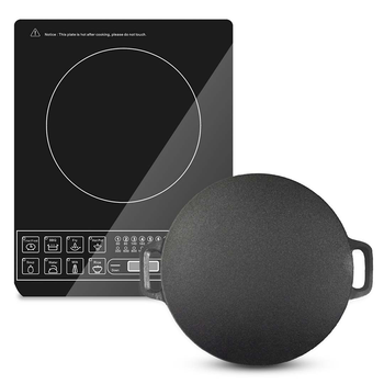 Electric Smart Induction Cooktop and 34cm Cast Iron Induction Crepe Pan Baking Cookware image
