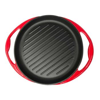 Enamel Porcelain 26cm Cast Iron Frying Pan Skillet Non-stick Coating Steak Sizzle Platter image