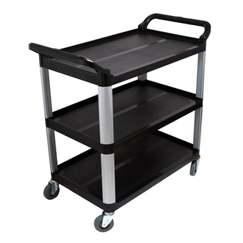 3 Tier Food Trolley Food Waste Cart Storage Mechanic Kitchen Black Large image