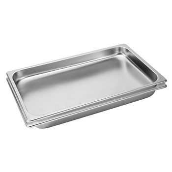 2X Gastronorm GN Pan Full Size 1/1 GN Pan 4cm Deep Stainless Steel Tray image