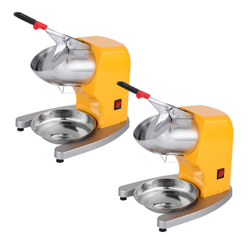 2X Ice Shaver Electric Stainless Steel Ice Crusher Slicer Machine Commercial Yellow image