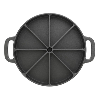 21.5CM Round Cast Iron Baking Wedge Pan Cornbread Cake 8-Slice Baking Dish with Handle image
