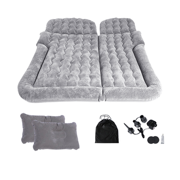 Grey Inflatable Car Boot Mattress Portable Camping Air Bed Travel Sleeping Essentials image