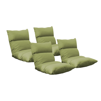 4X Lounge Floor Recliner Adjustable Lazy Sofa Bed Folding Game Chair Yellow Green image