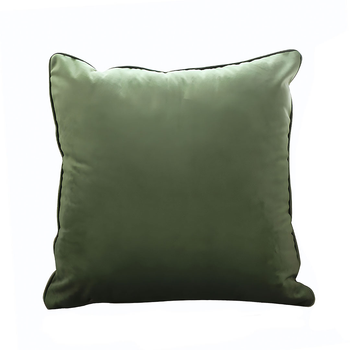 45cm Subtle Army Green Foliage Velvet Square Throw Pillow image