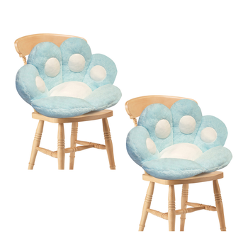 2X 70cm Mint Blue Paw Shape Cushion Warm Lazy Sofa Decorative Pillow Backseat Plush Mat Home Decor image