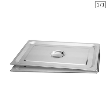 2X Gastronorm GN Pan Lid Full Size 1/1 Stainless Steel Tray Top Cover image