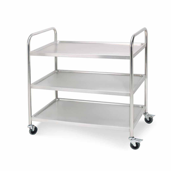 3 Tier 86x54x94cm Stainless Steel Kitchen Dinning Food Cart Trolley Utility Round Large image