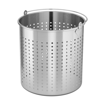 71L 18/10 Stainless Steel Perforated Stockpot Basket Pasta Strainer with Handle image