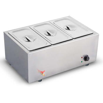 Stainless Steel 3 X 1/2 GN Pan Electric Bain-Marie Food Warmer with Lid image