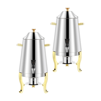 2X Stainless Steel Dispenser Beverage Juicer Commercial Buffet Drink Container Jug with Side Handles image