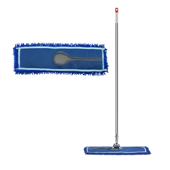 100cm Blue Microfiber Flat Mop Floor Cleaning Pads Rotating Dust Remover image