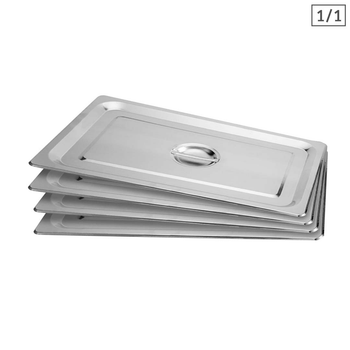 4X Gastronorm GN Pan Lid Full Size 1/1 Stainless Steel Tray Top Cover image