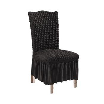 Black Chair Cover Seat Protector with Ruffle Skirt Stretch Slipcover Wedding Party Home Decor image
