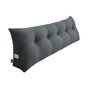 120cm Dark Grey Triangular Wedge Bed Pillow Headboard Backrest Bedside Tatami Cushion Home Decor image