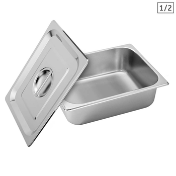 Gastronorm GN Pan Full Size 1/2 GN Pan 10cm Deep Stainless Steel Tray With Lid image
