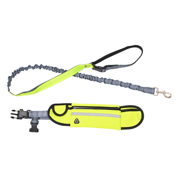 Yellow Adjustable Hands-Free Pet Leash Bag Dog Lead Walking Running Jogging Pet Essentials image