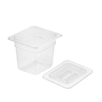 150mm Clear Gastronorm GN Pan 1/6 Food Tray Storage with Lid image