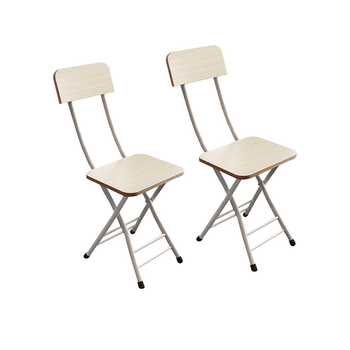 White Maple Foldable Chair Space Saving Lightweight Portable Stylish Seat Home Decor Set of 2 image