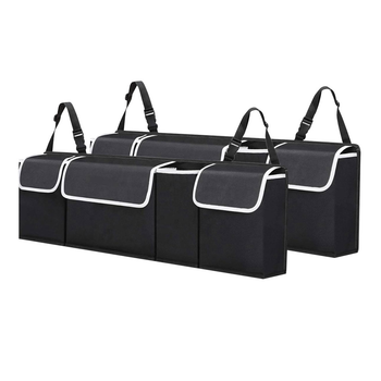 2X Oxford Cloth Car Storage Trunk Organiser Backseat Multi-Purpose Interior Accessories Black image