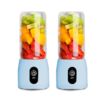 2X Portable Mini USB Rechargeable Handheld Juice Extractor Fruit Mixer Juicer Blue image
