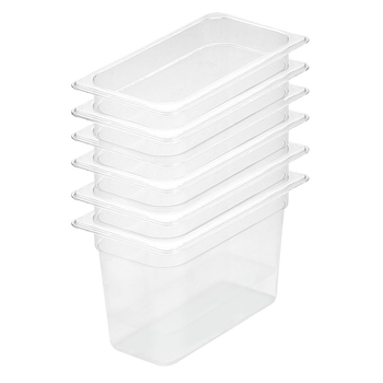 200mm Clear Gastronorm GN Pan 1/3 Food Tray Storage Bundle of 6 image