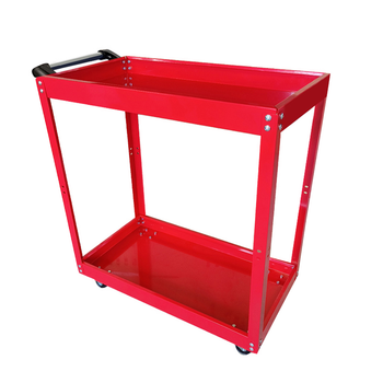 2 Tier Tool Storage Cart Portable Service Utility Heavy Duty Mobile Trolley Red image