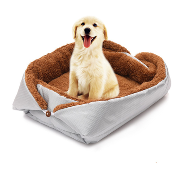 Silver Dual-purpose Cushion Nest Cat Dog Bed Warm Plush Kennel Mat Pet Home Travel Essentials image