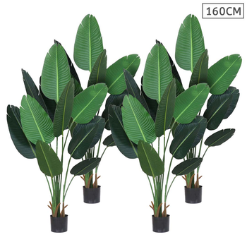 4X 160cm Artificial Green Indoor Traveler Banana Fake Decoration Tree Flower Pot Plant image