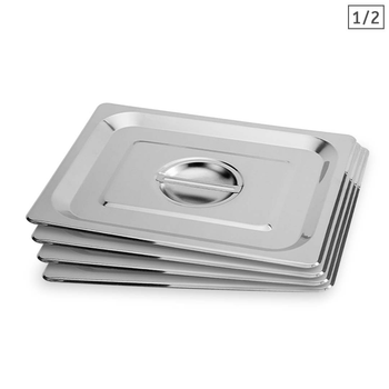 4X Gastronorm GN Pan Lid Full Size 1/2 Stainless Steel Tray Top Cover image