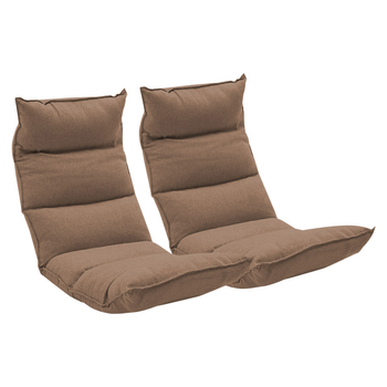 2X Foldable Tatami Floor Sofa Bed Meditation Lounge Chair Recliner Lazy Couch Khaki image