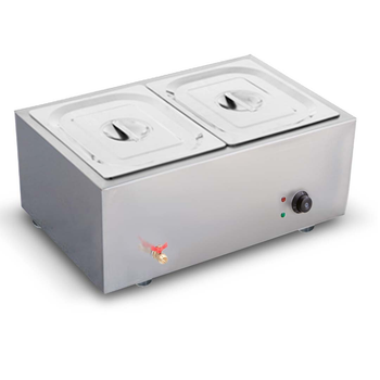 Stainless Steel 2 X 1/2 GN Pan Electric Bain-Marie Food Warmer with Lid image