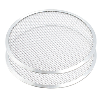 2X 10-inch Round Seamless Aluminium Nonstick Commercial Grade Pizza Screen Baking Pan image