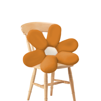 Coffee Daisy Flower Shape Cushion Soft Leaning Bedside Pad Floor Plush Pillow Home Decor image