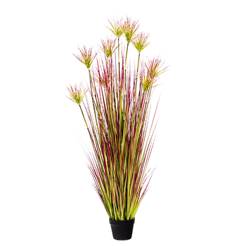 150cm Purple-Red Artificial Indoor Potted Papyrus Plant Tree Fake Simulation Decorative image