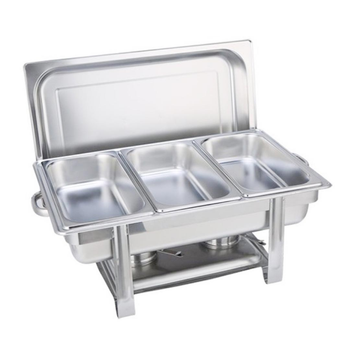 Triple Tray Stainless Steel Chafing Catering Dish Food Warmer image