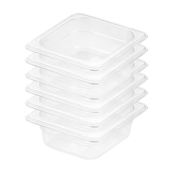 65mm Clear Gastronorm GN Pan 1/6 Food Tray Storage Bundle of 6 image