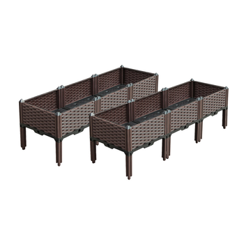 2X 120cm Raised Planter Box Vegetable Herb Flower Outdoor Plastic Plants Garden Bed with Legs Deepen image
