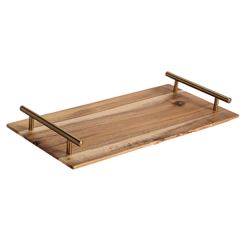 36cm Brown Rectangle Wooden Acacia Food Serving Tray Charcuterie Board Centerpiece Home Decor image