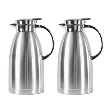 2X 1.8L Stainless Steel Kettle Insulated Vacuum Flask Water Coffee Jug Thermal image